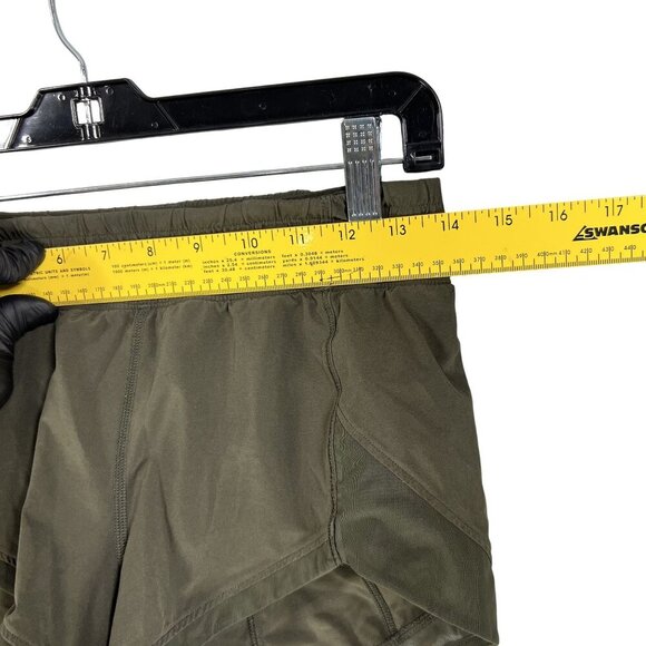 Lululemon Miles Ahead Womens 4 Olive Green Running Shorts Athleisure Sporty Gym - Picture 7 of 10